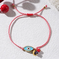 Go2boho 2024 Martis Jewelry Alloy Evil Eyes Crystal Beaded Chain Greek March Bracelet For Women Delicate New Year's Gifts