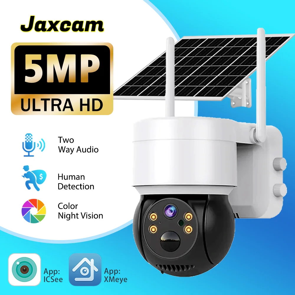 

5MP Wireless Outdoor Video 2K WiFi Solar Camera Surveillance Home Security Protection Battery Long Standby Mini ICsee AI Human