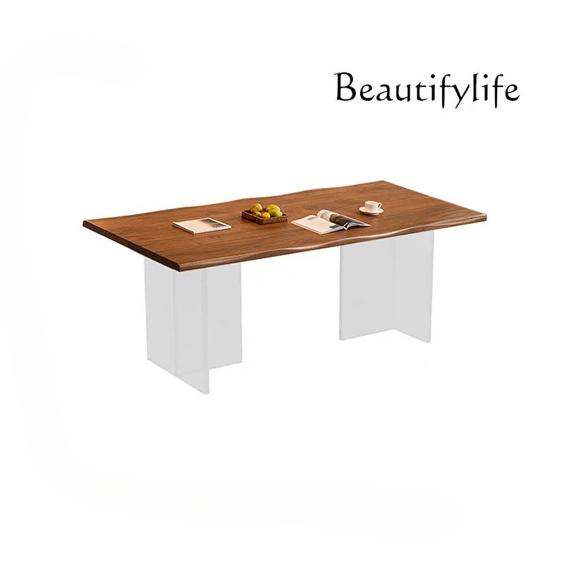 North American Black Walnut Large Board Table Modern Minimalist Living Room Home Acrylic Suspension Table