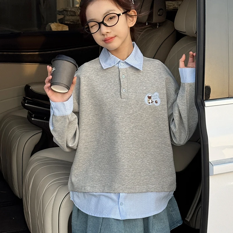 Girls' hoodies are popular in spring and autumn this year with trendy and fashionable girls' shirts and spring outfits