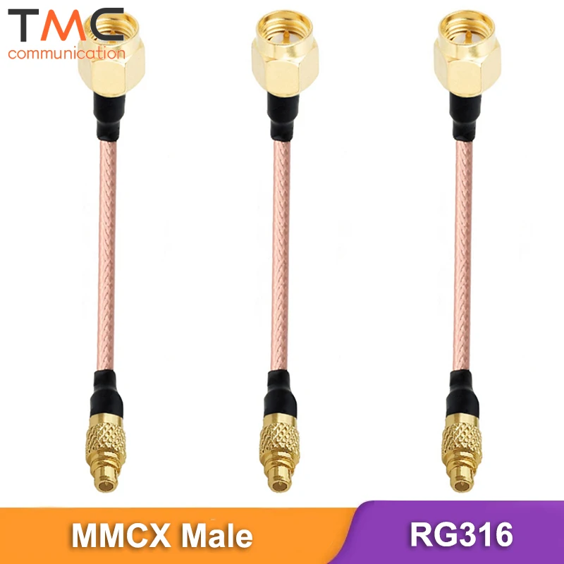 RG316 Wire Jumper SMA Male to MMCX Male Straight RF Coaxial Coax Pigtail Cable Antenna Extender 5cm-50cm