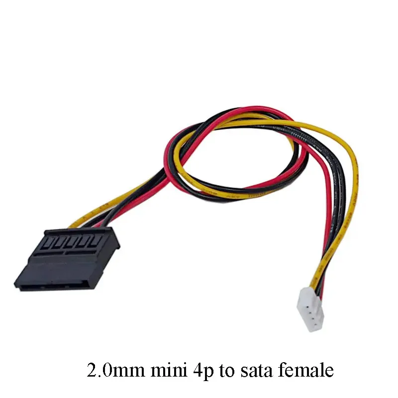 ITX PH2.0 XH2.54 Mini 4pin To HDD Sata 15Pin 2.0mm Adapter Cable ITX SATA NVR Power Cables 20CM 8inch