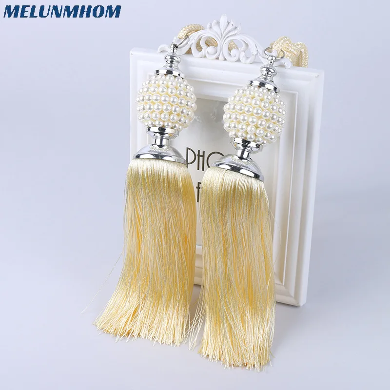 European Top Quality Bead Ball Pompon Curtain Hooks for Hanging Straps Tying Lanyard Tassels Lob Curtain Accessories Tieback