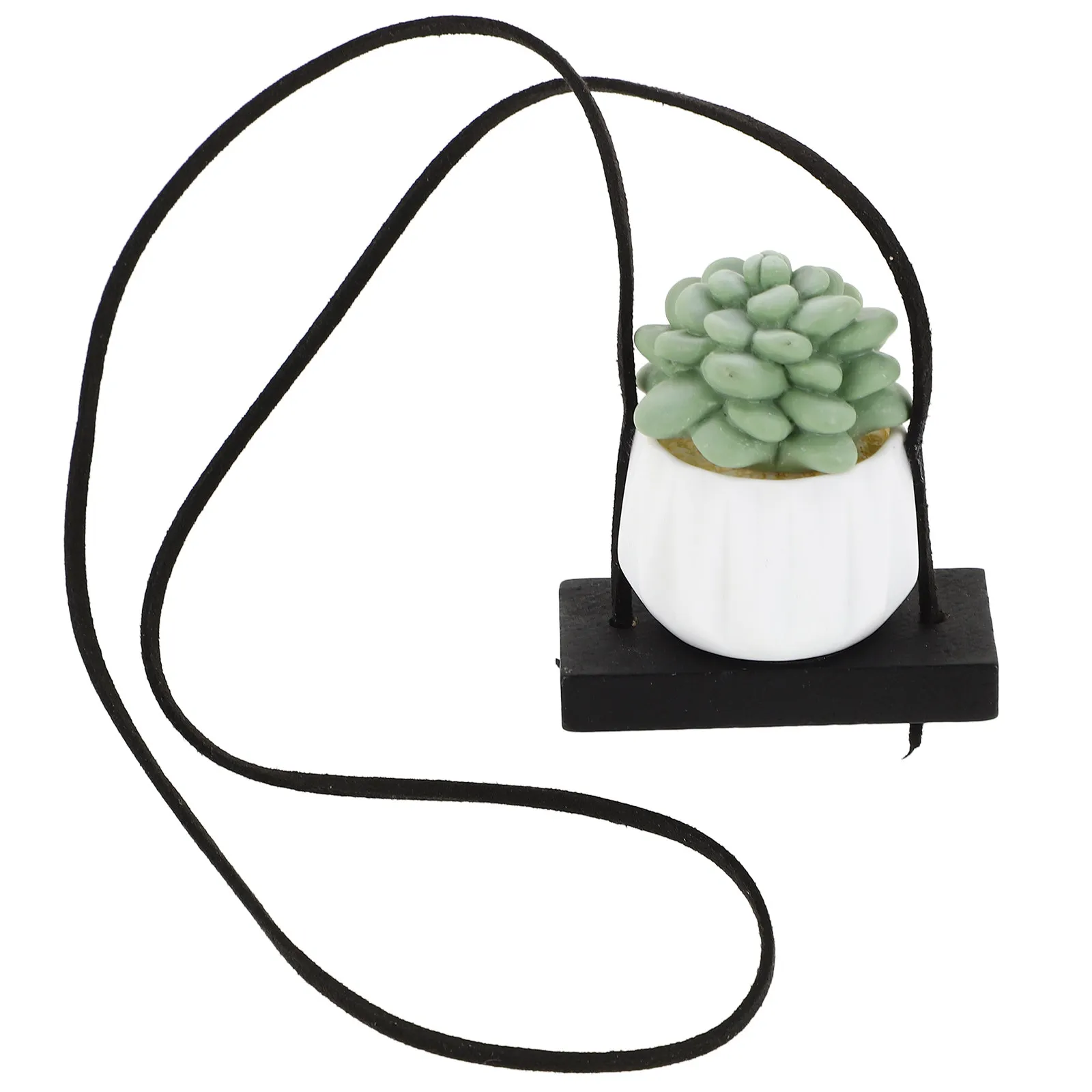 Swinging Cactus Car Mirror Hanging Ornament Resin Potted Succulent Plant Rear View Mirror Charm Aesthetic Interior Decoration