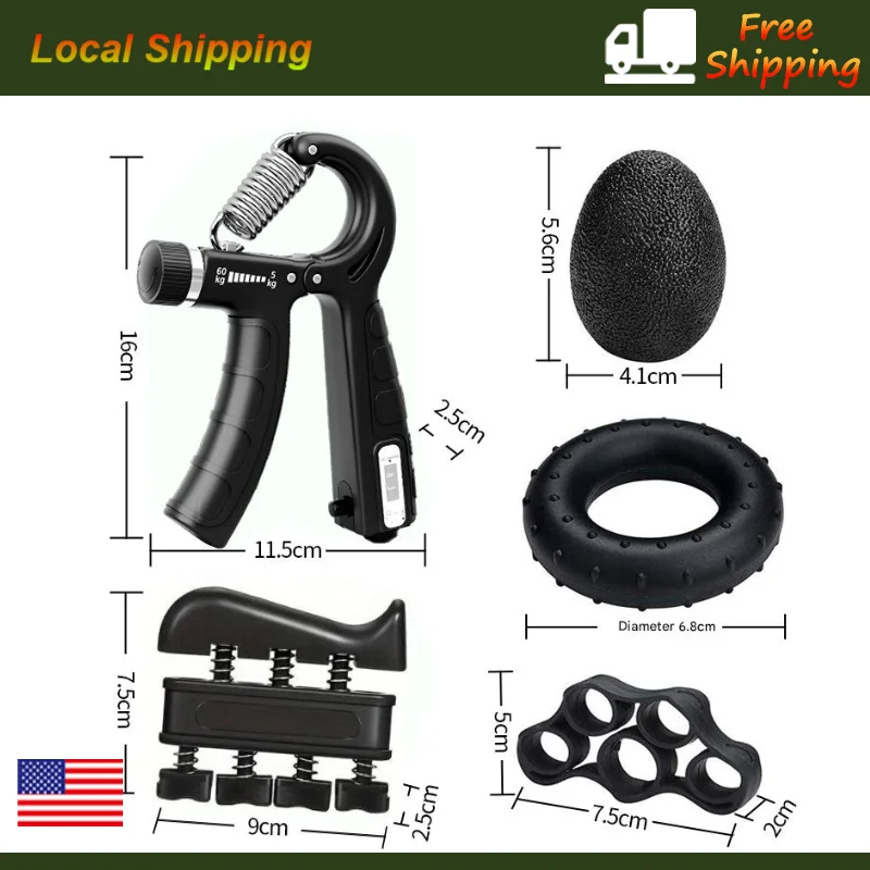 مدرب قوة قبضة العد الميكانيكي لبناء العضلات وتدريبات إعادة تأهيل إصابة اليد مع تمرين الأصابع