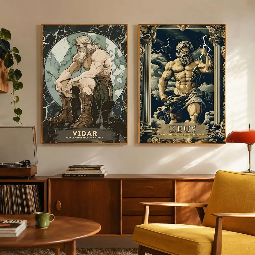 Mythological Concept Norse Mythology Poster Digital Solvent Print Waterproof PP Fade-Resistant Wall Art Room Decor Gift