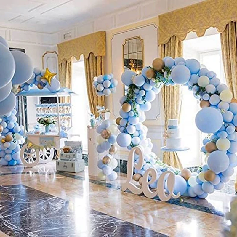 Blue Balloons 84 Pcs Light Blue Balloons Garland Arch Kit 5 Inch +12 Inch +18 Inch Pastel Blue Balloons