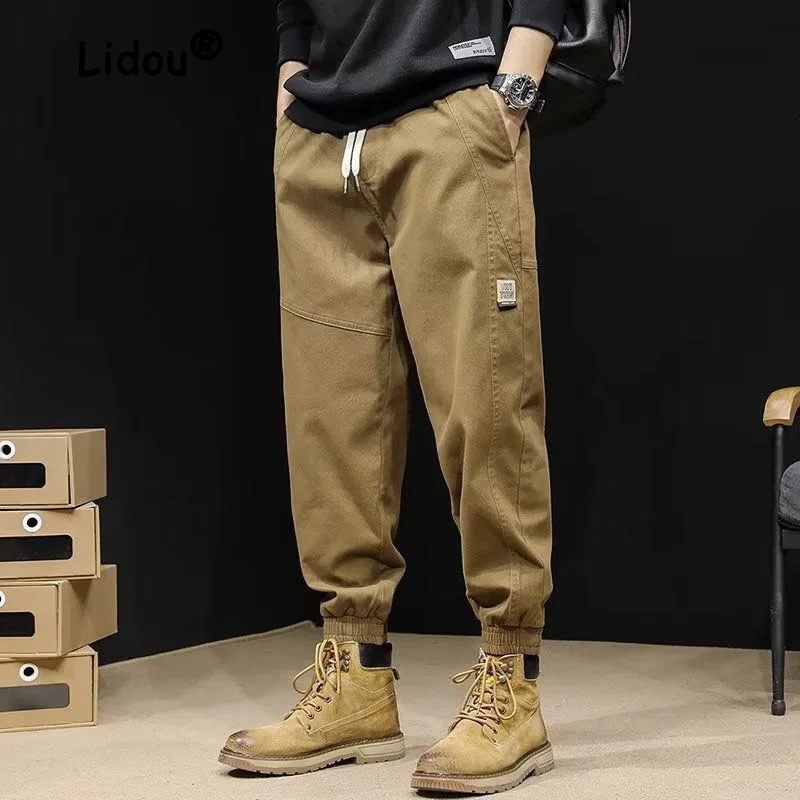 Men's Patch Pocket Fashion Cargo Pants Loose Casual Harun Pants Labor Protection Korean Version Wear-resistant Trousers