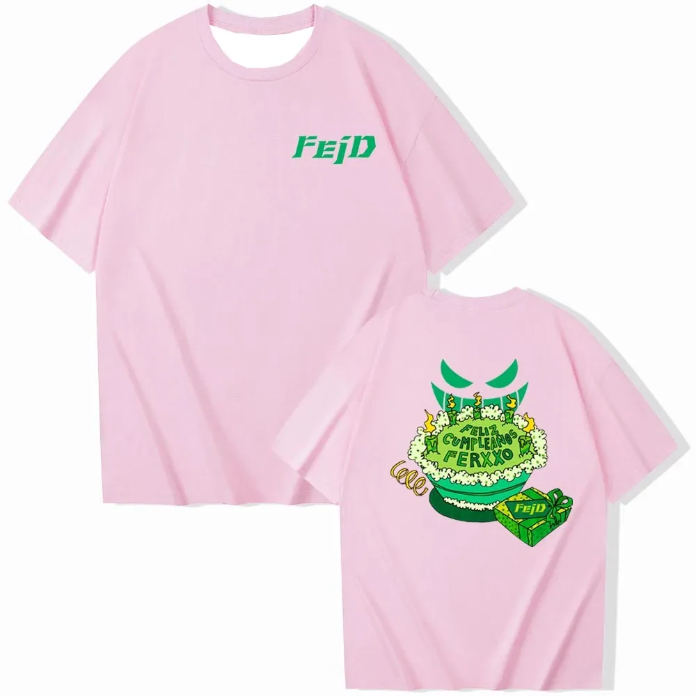 

FELIZ CUMPLEANOS Ferxxo 2024 Tour T-shirt Women's FELIZ Feid T-shirt Cotton Hip Hop Feid Nitro Jam Tour T-shirt Streetwear