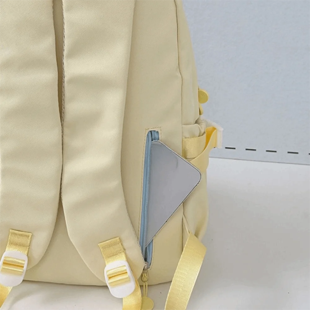 حقيبة ظهر نسائية عصرية ذات سعة كبيرة وأشرطة قابلة للتعديل حقيبة ظهر كرتونية للطلاب معكرون مع محفظة للعملات المعدنية حقيبة مدرسية يوميًا