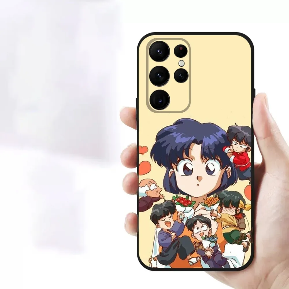 Cartoon R-RANMA 1 2  Phone Case For Samsung S23,23,22,30,21,10,9,Note20 Ultra,Lite,Ultra,5G,Plus,FE,Black Soft Case