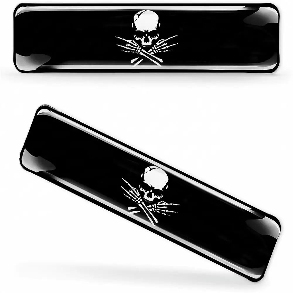 2 Adesivos Automotivos Estilo Caveira Esqueleto para Carro, Emblema, Decalques para Capacete de Moto, Acessórios para Todos os Veículos
