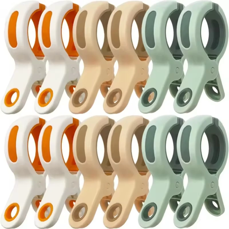 Paquete de 8 Pinzas para Toallas de Playa Reutilizables, Pinzas Grandes Resistentes al Viento, Pinzas de Plástico Resistentes para Ropa, Pinzas para Mantas, Abrigos y Toallas