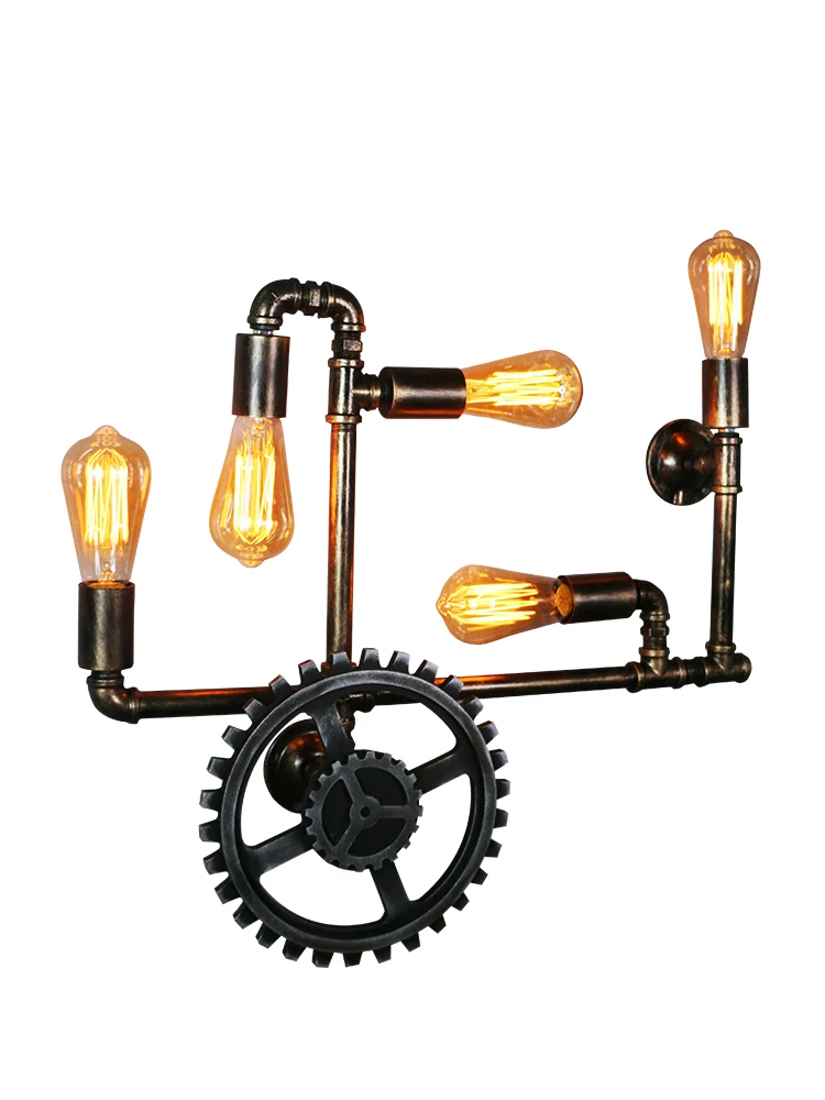 

Ретро промышленный ветровой настенный светильник, лофт из кованого железа, украшение для прохода, бара, кафе, ресторана, креативная лампа для водопроводной трубы