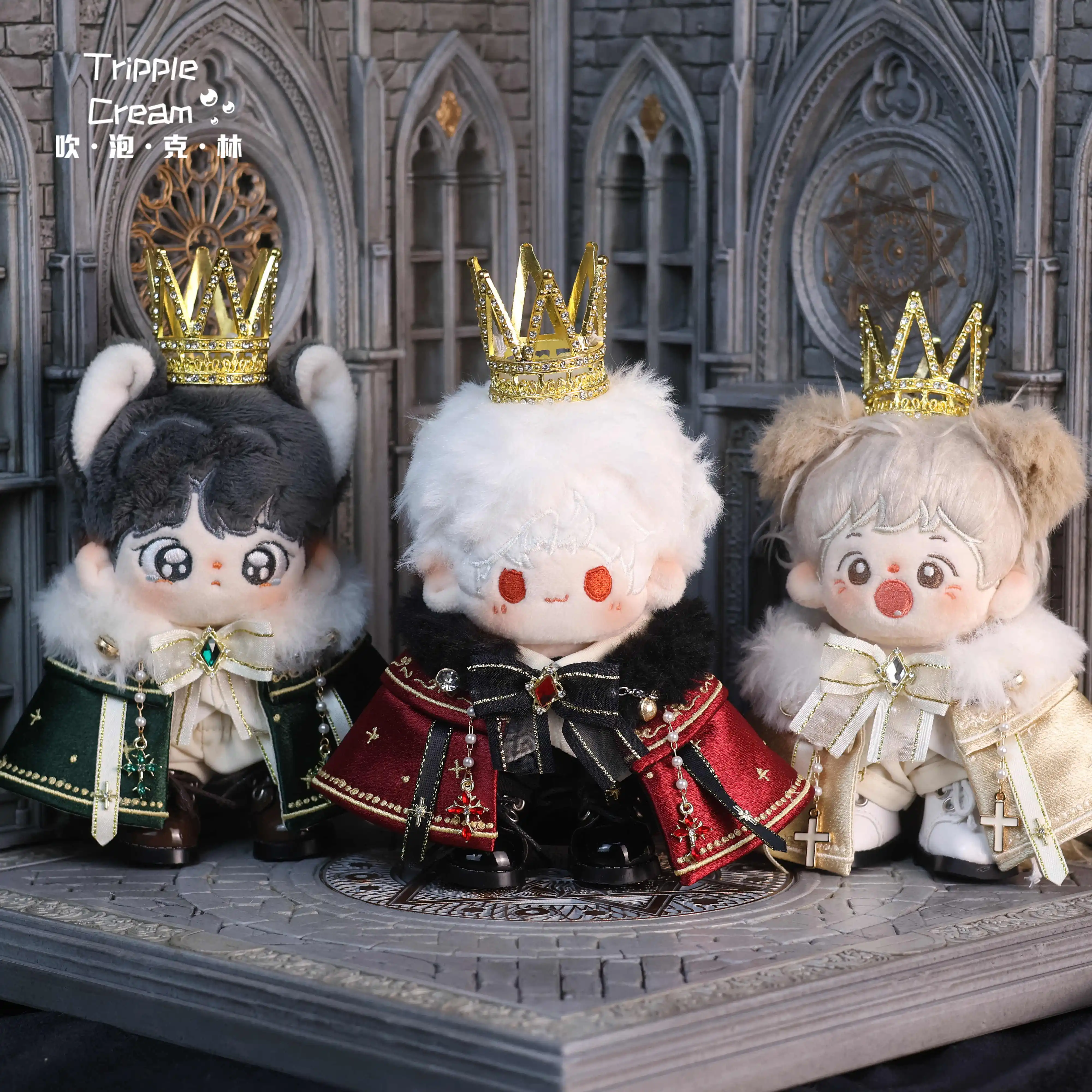 10 Cm 20 Cm Poppenkleertjes Sneeuw Ster Prins Prachtige Gem Kroon Mantel Pak Gevulde Knuffels Pluche Pop Accessoires Anime speelgoed Kinderen