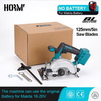 Hormy Brushless Electric Circular Saw 5 Inch 125mm Adjustable Cordless Electric Chainsaw Cutting Tool for Makita 18V Battery