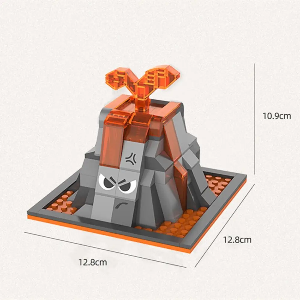 Bloques de construcción de Tiranosaurio Rex de dibujos animados, decoraciones 3D, dinosaurio volcán, hucha, Triceratops de dinosaurio