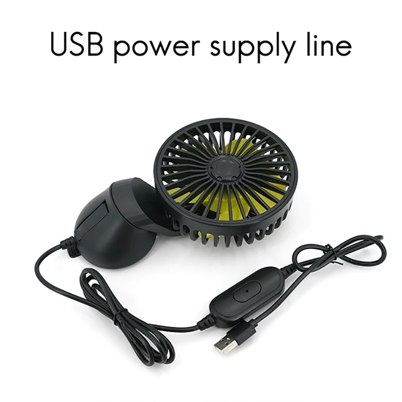 Universal Große Wind Drei Geschwindigkeit Control USB Auto Fan USB Auto Fan Saugnapf Auto Sitz Zurück Einzigen Kopf Auto Fan 12V 24V