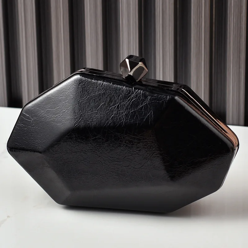 Irregular Polygonal Shape Evening Bag for Women Fashionable Candy Color Special Material Box Bag Small High Quality Purses view 2