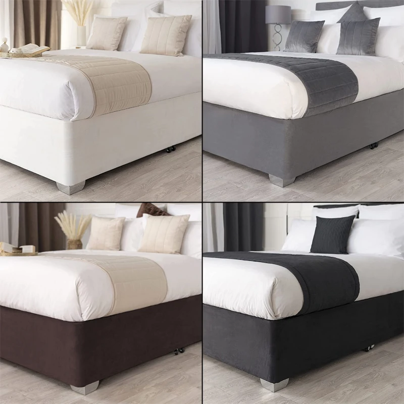 Falda tipo cenefa tipo diván envolvente con base de cama perfecta, por gamuza sintética de lujo con tela de tres lados y elástico fácil de instalar