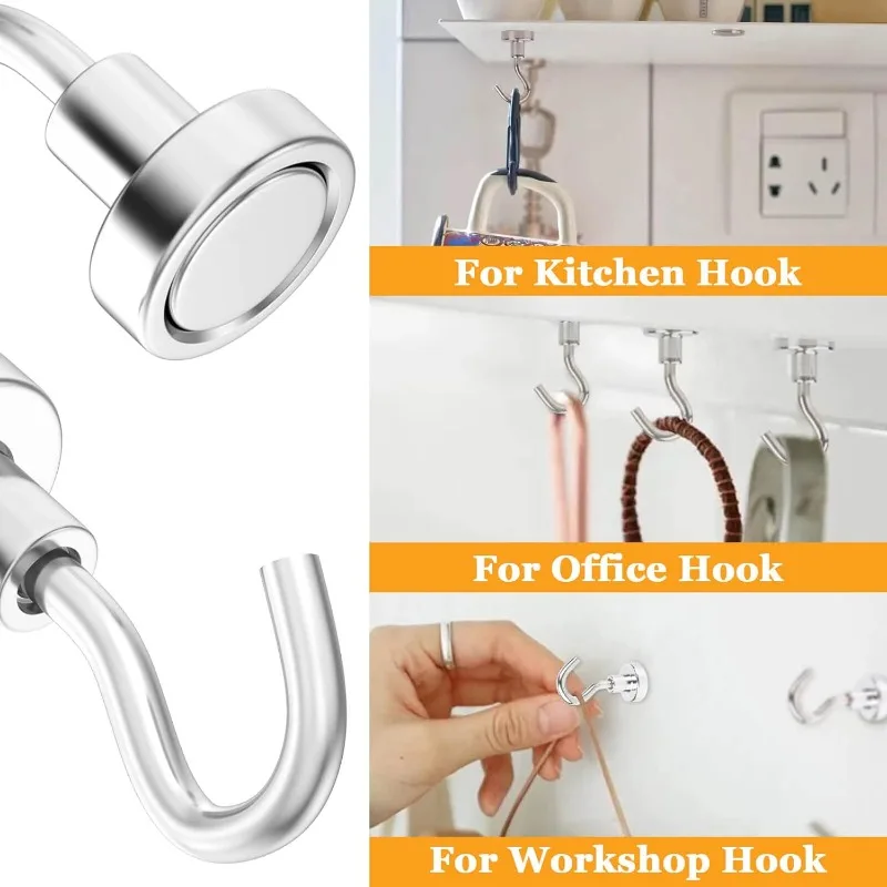 50/1PCS Strong Magnetic Hook Multi-Purpose Storage Hooks Home Kitchen Bar Storage Hooks Key Storage Hooks Home Bathroom Hangers
