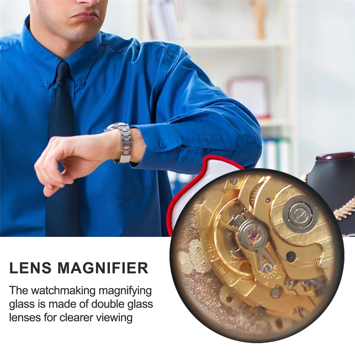 Assista Repair Magnifier Set, Lupa Eyeglass Magnifiers, Assista Jóias, 5X, 10X, 15X, 20X, 4Pcs