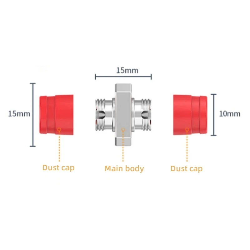Telecom-grade Square Type Zinc Alloy FC/UPC FC Optical Fiber Adapter Coupler