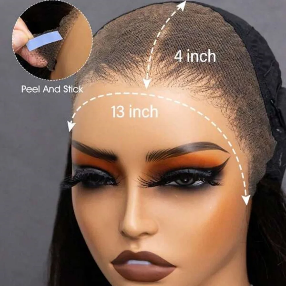 250% Densità 42 Pollici 13x4 Parrucche Anteriori Del Merletto Dei Capelli Umani Dei Capelli Umani Pre Pizzicati Parrucca di Colore Naturale 100% Capelli Umani Vergini Anteriore Del Merletto W