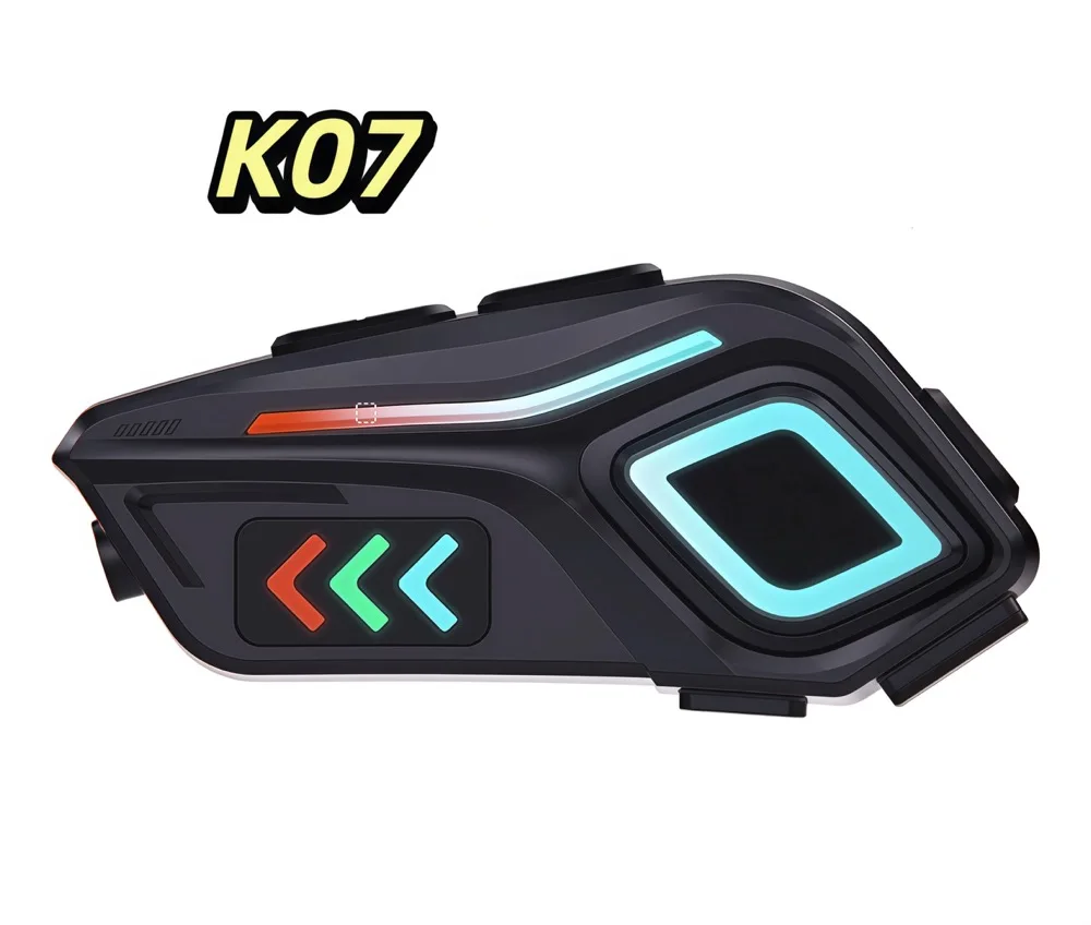 

K07 Motorcycle Bluetooth Headset 800mAh, 40H Playback HIFI Surround Sound Gradient RGB Atmosphere Light Noise-Canceling FM Radio