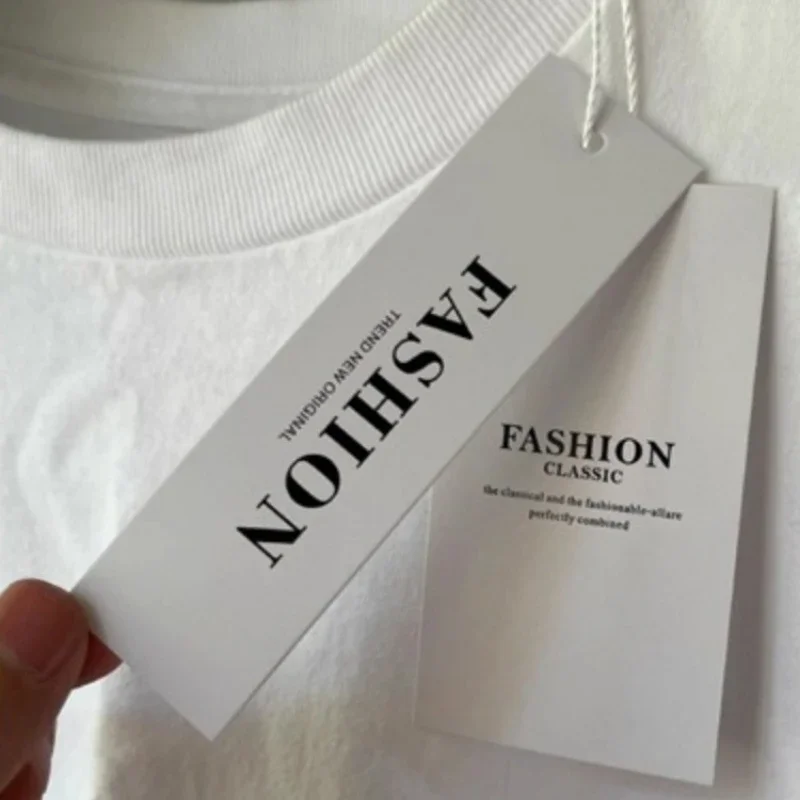 

100 Packs Custom Garment Tags LOGO Labels for Clothes Paper Hang Tag 400g
