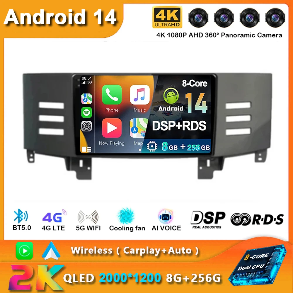

Android 14 Car Radio For Toyota Reiz Mark X 2005 - 2009 Video Player Multimedia Navigation 5G Auto Carplay GPS No 2din DVD BT