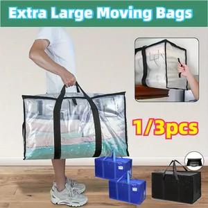 1/3PCS Oversized Moving Bags - Heavy-Duty Storage Tote with Reinforced Handles | For Clothes & Moving Supplies