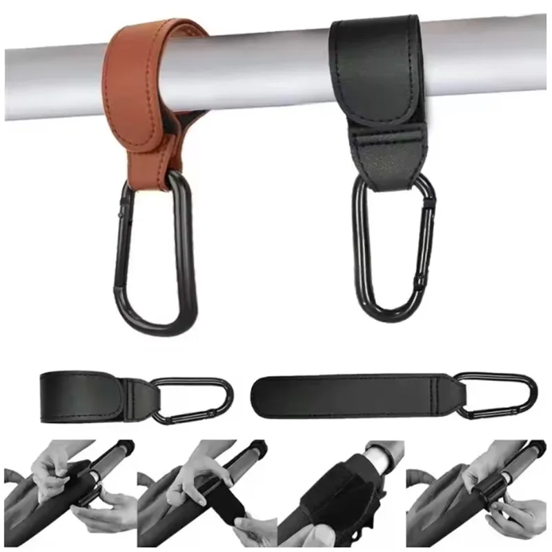 Shopping cart hook, baby carriage, handcart, multi-functional hanging bag device, accessory, leather, Velcro