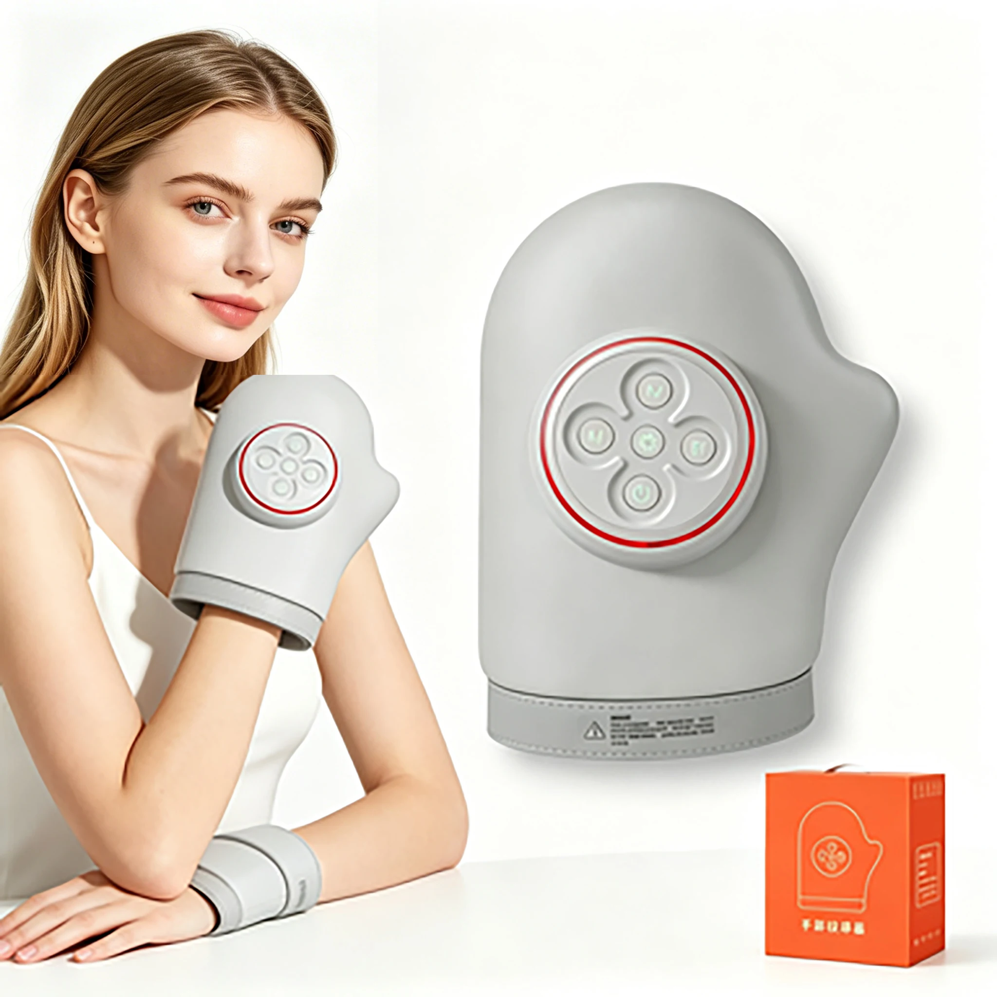 Portable Hand Massager with 1800mAh Battery 6 Massage Modes 5 Strength Levels Heating 3 Modes Vibration 2 Modes
