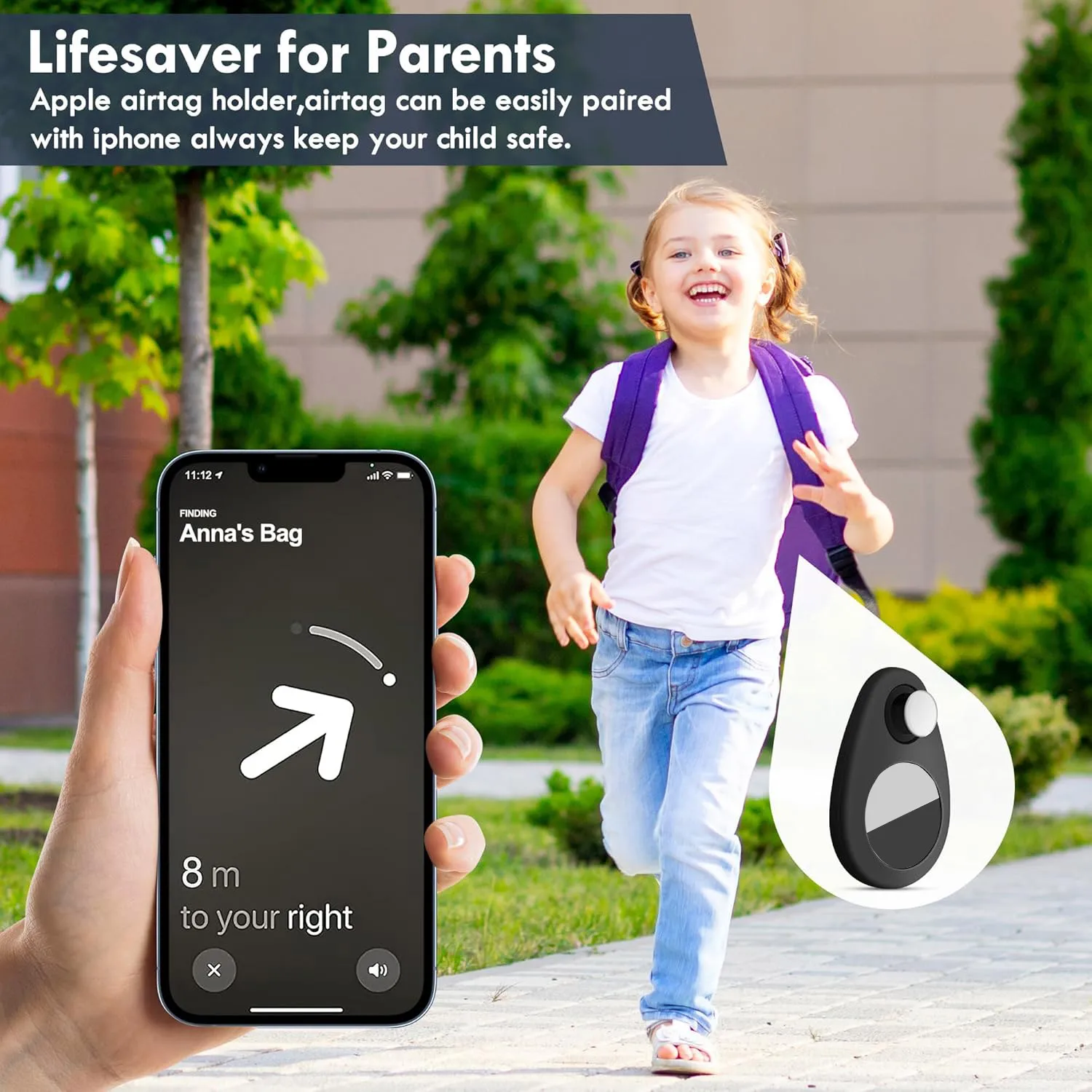 For AirTag Silicone Brooch Holder Case for Kids Hidden GPS Anti-Loss Cover with Pins for Children Elderly Pets Clothes Luggage