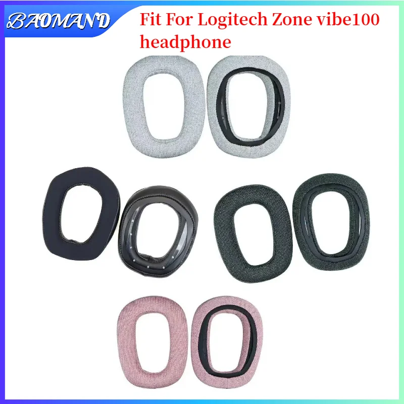 

BAOMAND Soft Foam Protein Leather Headphone Earpads Earpads Compatible For Logitech Zone vibe100 Headset Earmuff Earphone Sleeve