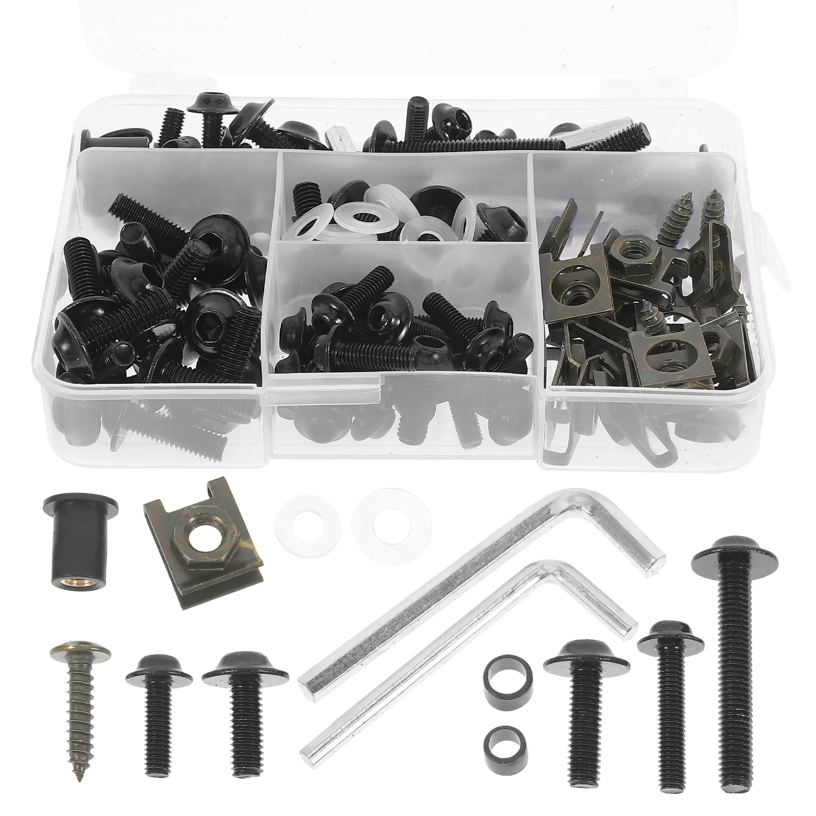 

1 set Motorcycle Modification Bolts Black Stylish Bike Windscreen Screws Fairing Kit Metric Bolts Nuts Set Easy Installation