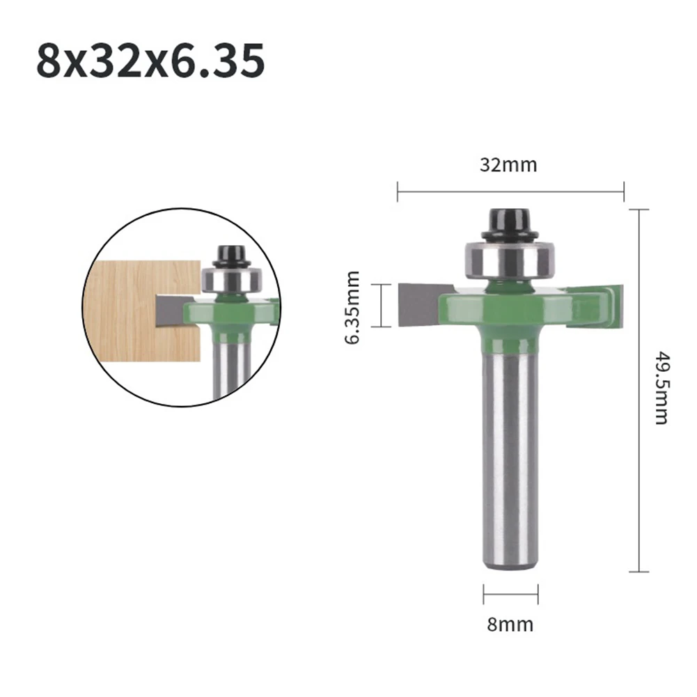 Router Bit Frees Schacht 8Mm Elektrisch Gereedschap Rabbeting Router Bit T-Type T-Sleuf Houtbewerking Gereedschap