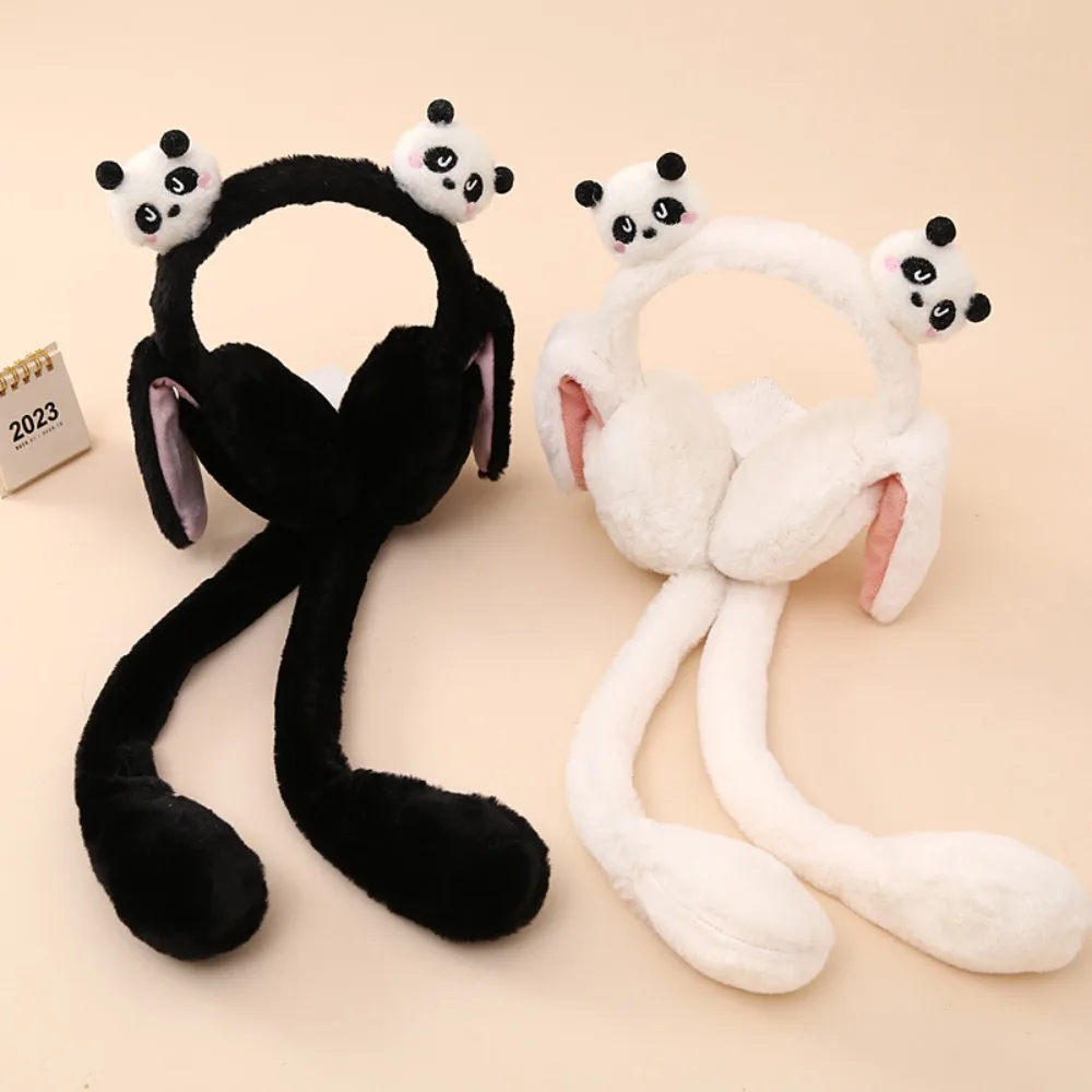 New Plush Panda Ear Moving Earmuffs Soft Cold Protection Ear Cover Keep Warm Warm Tool Windproof Ear Cap Women