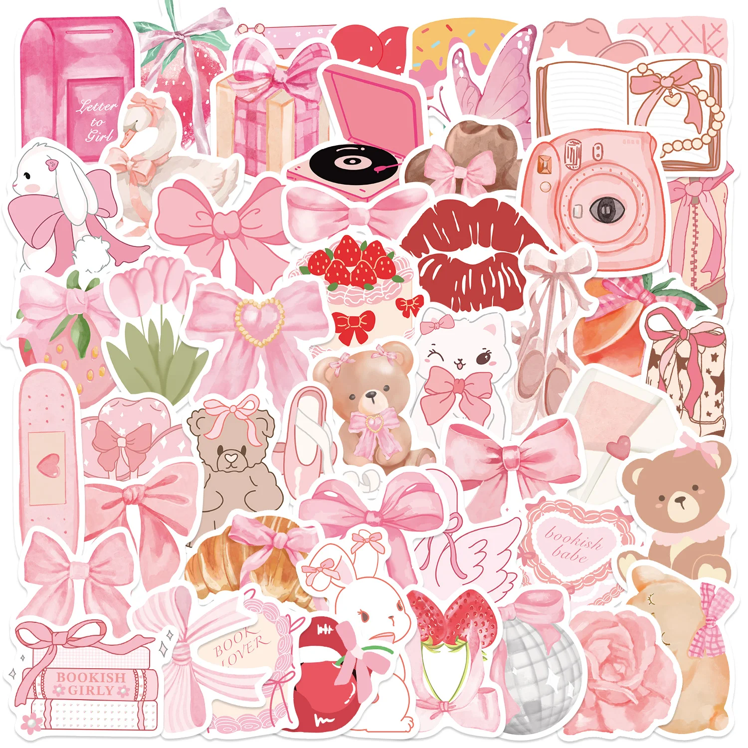 50 Stück Cartoon Lustige Rosa Park Cartoon Aufkleber Ästhetik DIY Telefon Laptop Gepäck Skateboard Graffiti Aufkleber Spaß als Geschenk