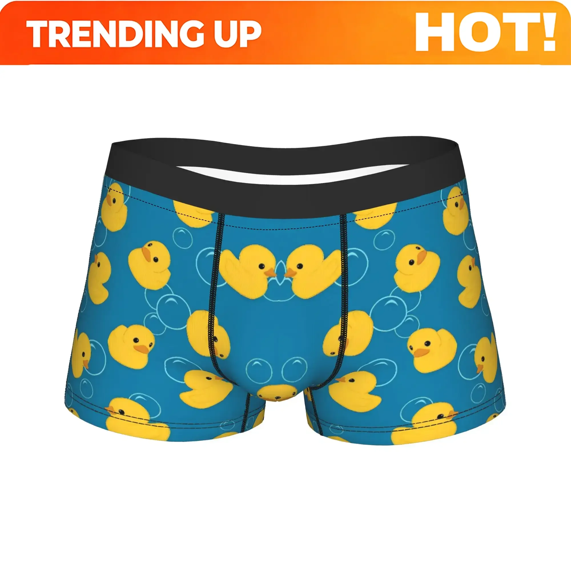 Customization Yellow Rubber Duck Underwear Comfortable Panties Printed Boxer Brief For Men 3D Pouch Plus Size Trunk