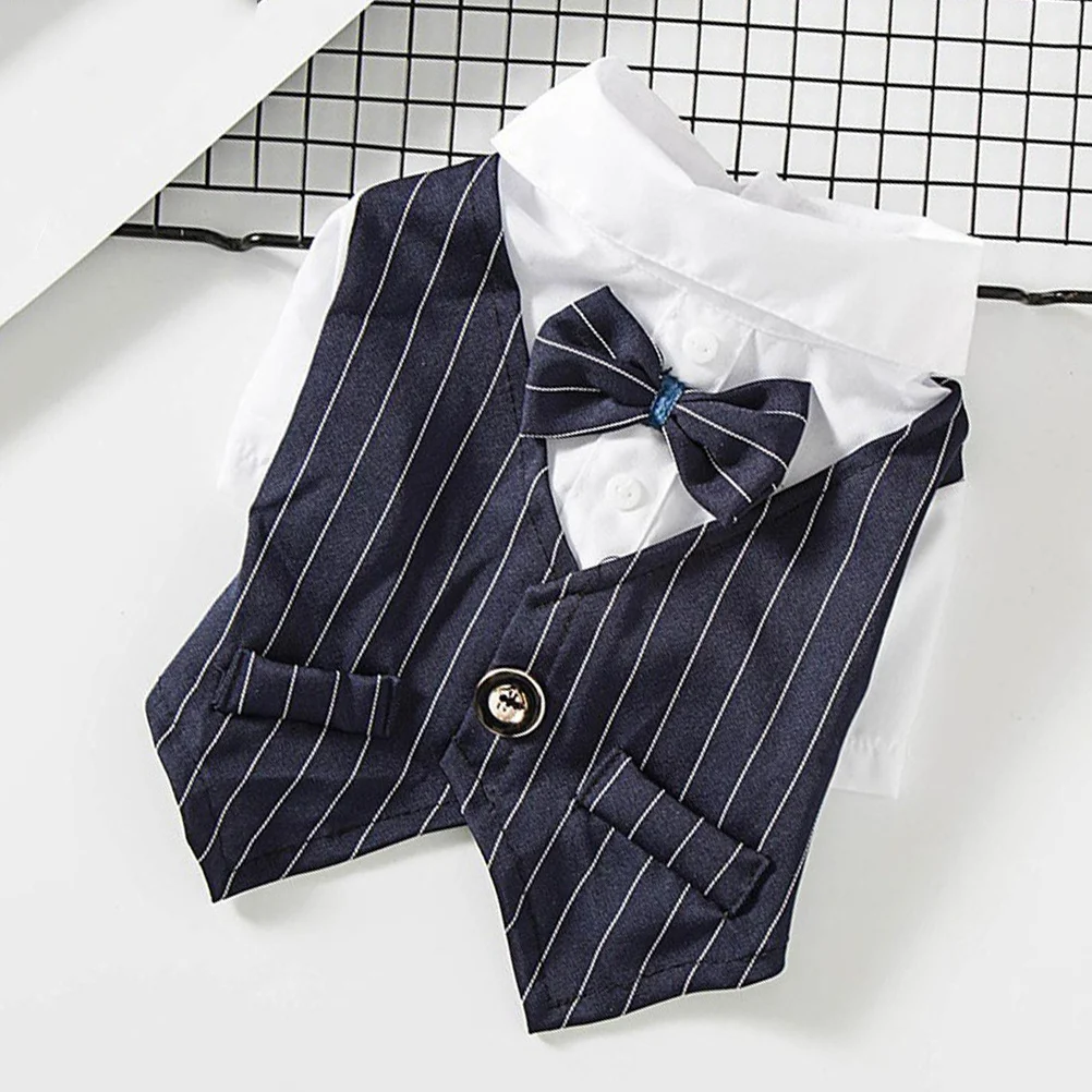

Dog Suit Dress Navy Xs Stylish Gentleman Pattern Easy Wearing Pet Suit Clothes Ideal for Wedding Birthday Photos