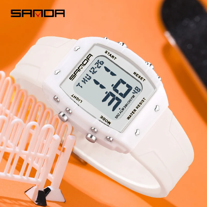 SANDA 2175 Fashion Simple Sport Countdown Watches Men Women Military Liminous LED Digital Watch Alarm Clock saat kol saati erkek