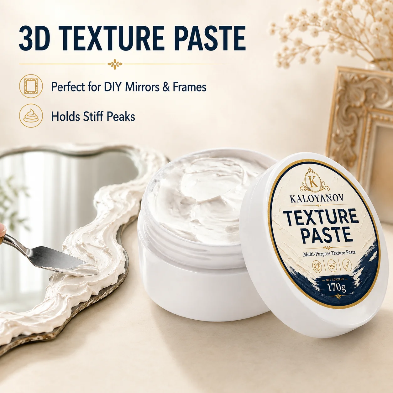 3D Texture Paste Heavy Body Modelling Plaster For DIY Wave Mirror Frame Canvas Acrylic Impasto Relief Wall Art Home Decor Crafts