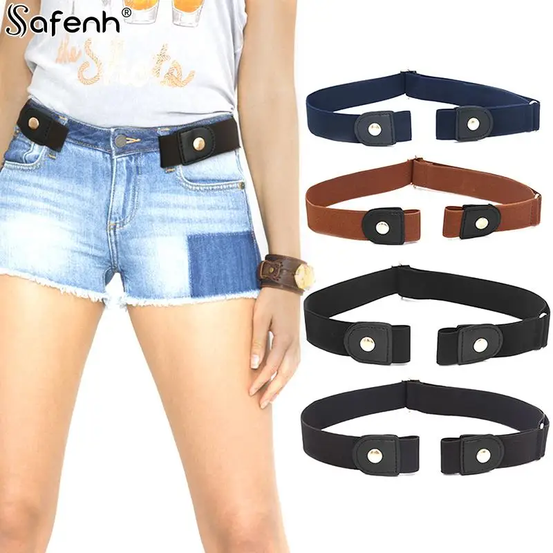 

1* 60-95CM No Bulge No Hassle Generalsize Waist Belt Buckle-Free Belt For Jean Pants Dresse No Buckle Stretch Elastic Waist Belt