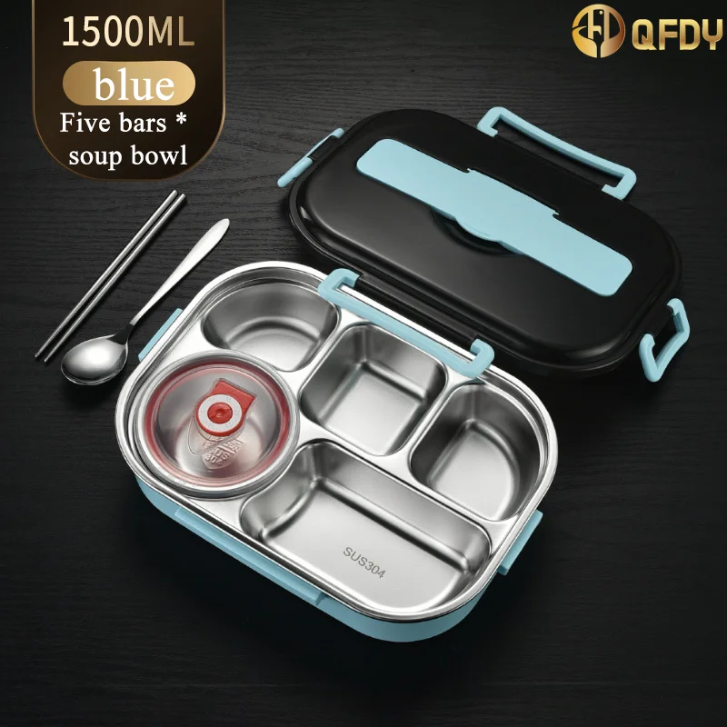 

1500ML 316 Stainless Steel Thermal Bento Lunch Box Bag Compartment Microwave Lunch Container Kid Adult Leak-Proof Food Storage