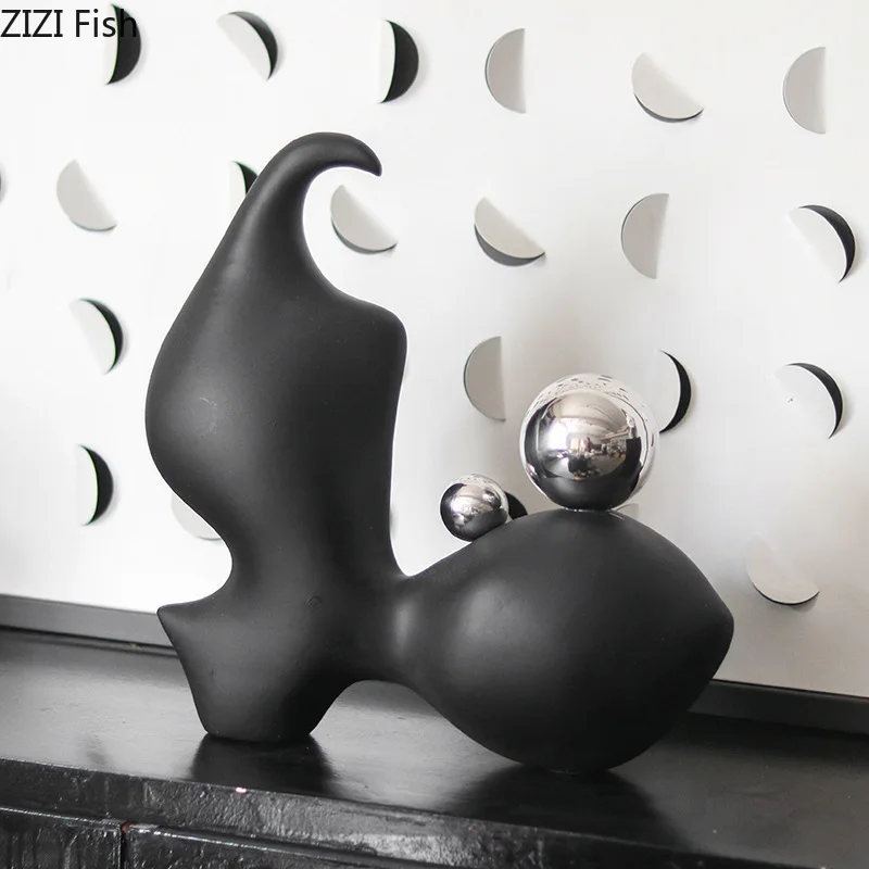Abstract Sculpture Alien Resin Ornaments Desktop Art Statue Display Model Home Accessories Decoration Crafts Figurines Gifts