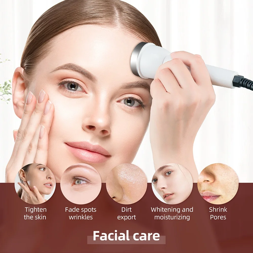 Ultrasonic 2 In 1 Facial Machine Skin Care Face Lifting Tightening Pores Cleaning Ultrasound Face Body Massage Beauty Device