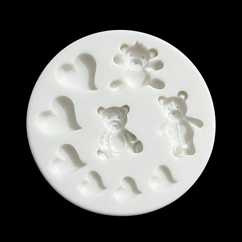 하트 곰 모양 실리콘 몰드 Sugarcraft 초콜릿 컵케익 베이킹 몰드, 퐁당 케이크 장식 도구