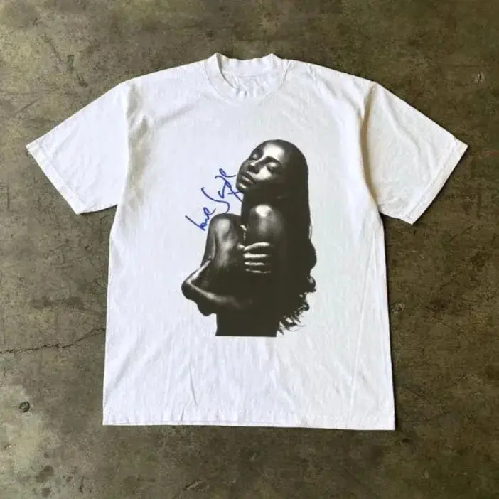 90s Retro Album Cover Print T-shirt Sade Love Deluxe T-shirt New Y2k Vintage Style T Shirts Casual Loose Print Streetwear Unisex